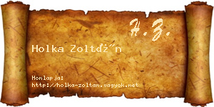 Holka Zoltán névjegykártya